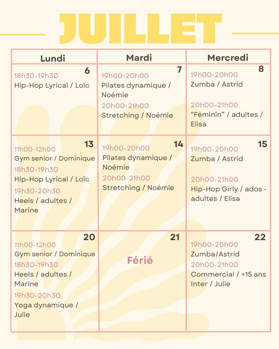 PAP SUMMER 2026 JUILLET